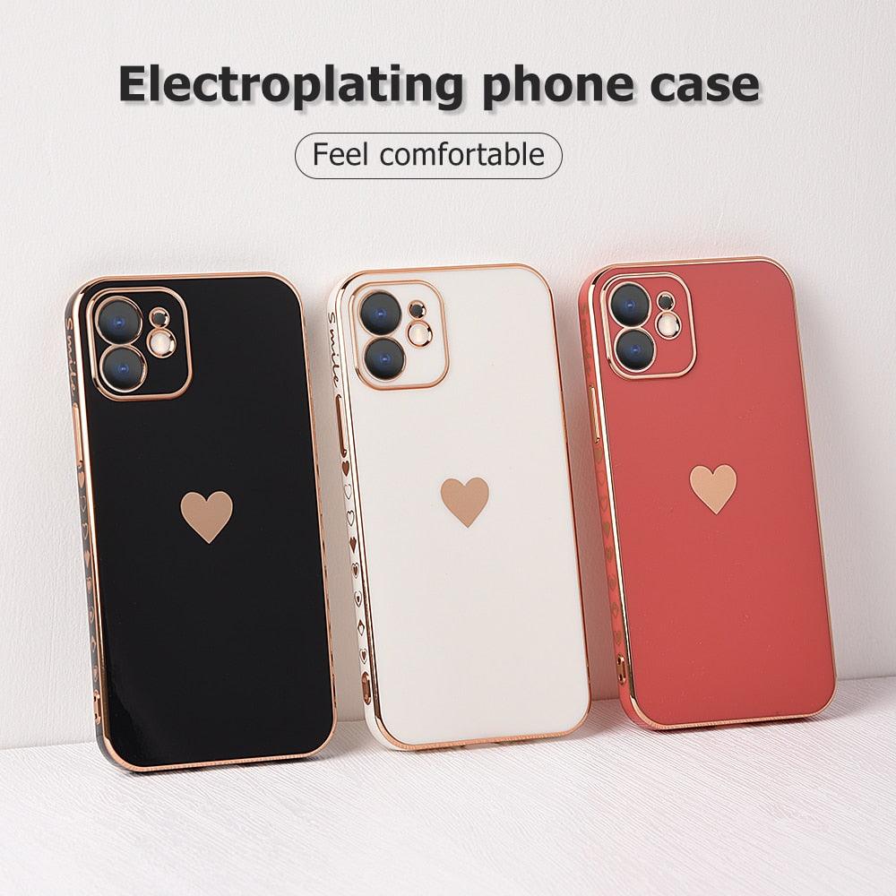 Coque de téléphone élégante pour femme pour iPhone 13 14 Pro Protection d'objectif d'appareil photo pour iPhone 12 11 Pro Max 14Plus Étui antichoc Pare-chocs luxueux Motif mignon Femmes Filles Coque d'appareil photo antichoc en silicone souple