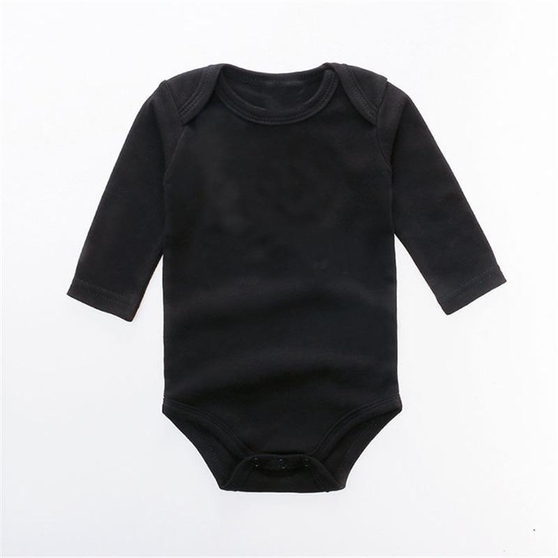 Barboteuse Classique Moderne Couleur Unie Bébé Garçon Fille Combinaison Coton Manches Longues Hauts Pour Filles Et Garçons Bébé