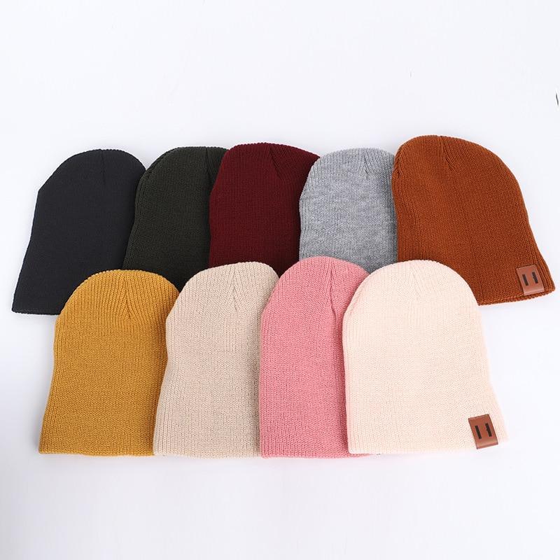 Bonnet d'hiver chaud pour bébé, tricoté pour enfants, bonnets pour filles et garçons, bonnet pour bébé et parent