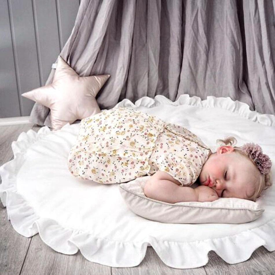 Tapis de jeu pour bébé, tapis pour enfants, tapis de jeu pour nouveau-né, tapis rembourré pour enfants, tapis de rampement en coton doux, tapis rond, décoration de chambre pour bébé