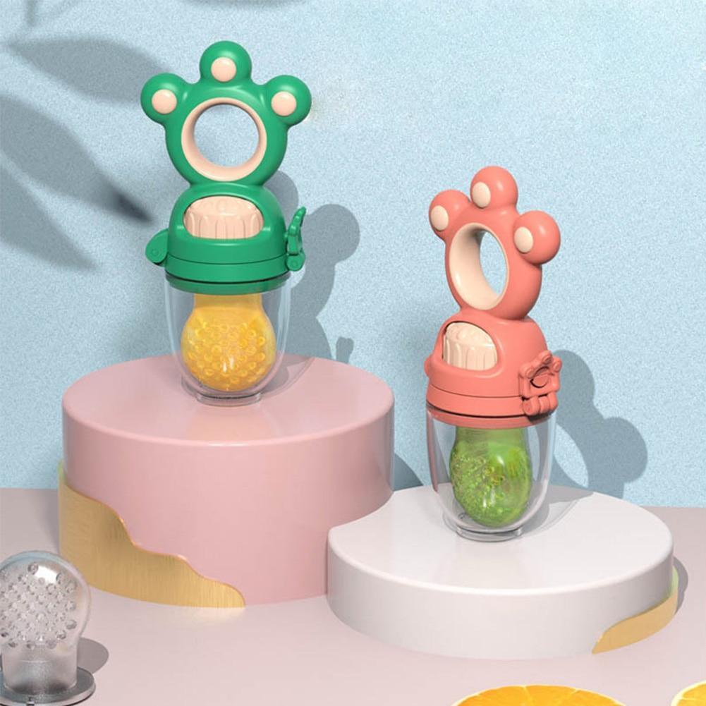 Tétine d'alimentation pour bébé avec joint rotatif moderne, antidérapante, sans BPA, sac à mordre pour aliments frais, jouet de dentition en silicone souple pour bébés et enfants