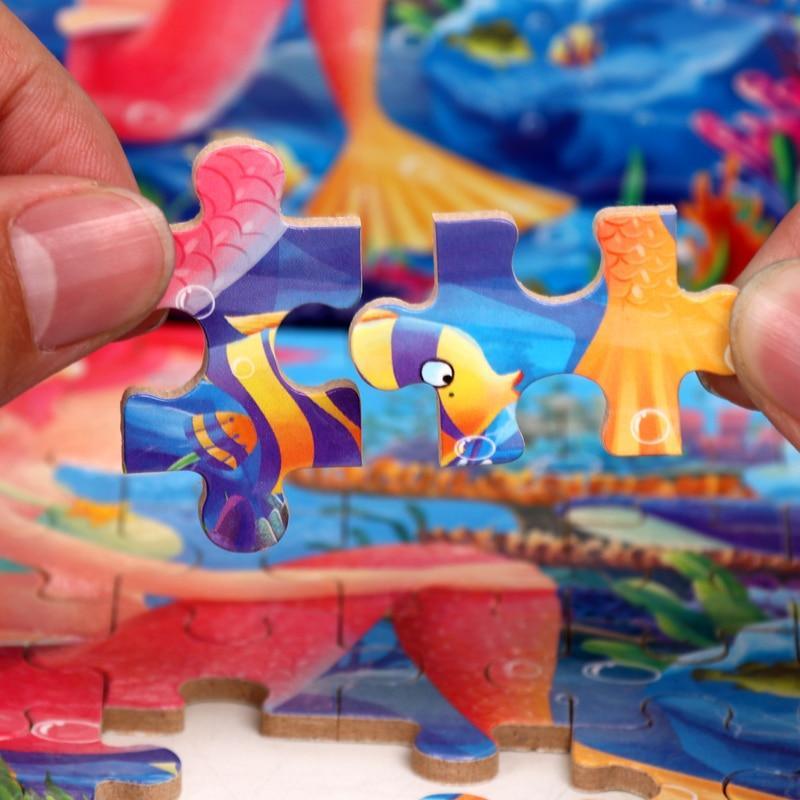 Nouveau Puzzle en Bois de 60 Pièces, Jouet pour Enfants, Puzzles en Bois d'Animaux de Dessin Animé, Jouets d'Apprentissage Éducatifs Précoces pour Enfants