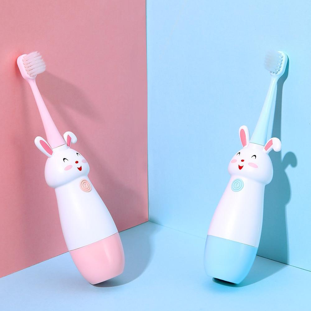 Nouvelle brosse à dents électrique à motif de dessin animé, brosse à dents électrique pour enfants avec tête de rechange souple, brosse à dents vibrante pour garçons et filles de 3 à 13 ans, étanche IPX7, cadeau de Noël pour enfants