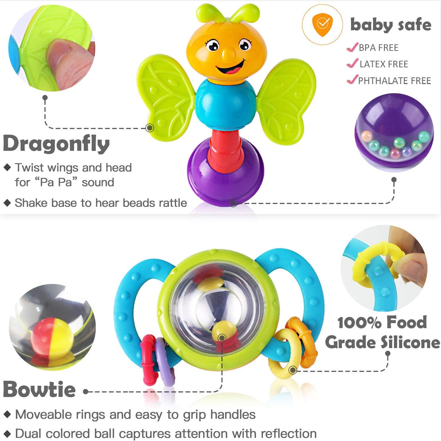 Hochets Bébé Mordeur Shaker Hochets Musical Jouet Ensemble Jouets Éducatifs Précoces Pour Bébé