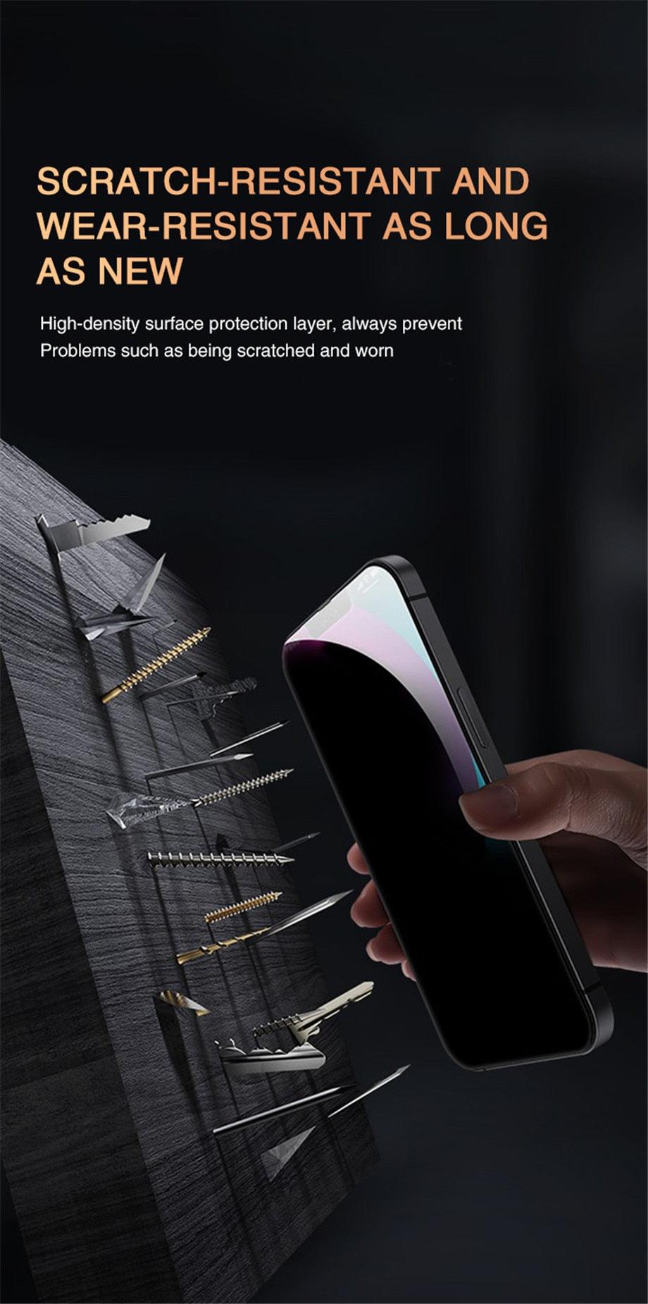 Protection d'écran anti-espion pleine couverture pour iPhone 11 12 13 PRO MAX Verre de confidentialité pour iPhone 14 Pro 8 Plus XS Max XR Verre trempé anti-espion Protecteur d'écran de confidentialité pour iPhone