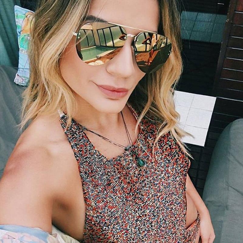 Lunettes de soleil sans monture en métal pour hommes et femmes, miroir, mode, pilote tendance, lunettes de soleil, protection UV, lunettes dégradées