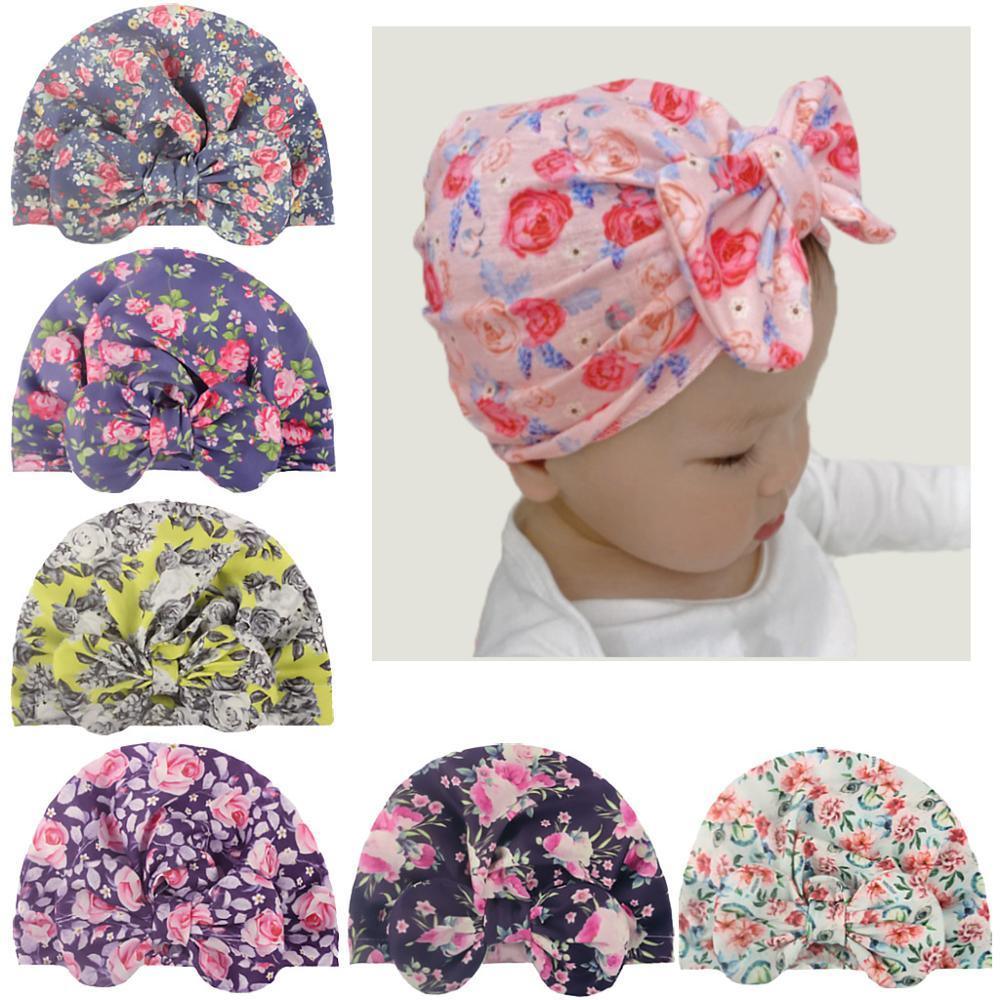 Bonnet Bébé Turban Moderne Luxe Motif Donut Bébé Casquette Coton Imprimé Fruits Fleurs Bébé Fille Design