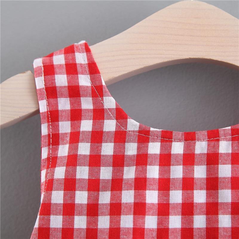 Robe de soirée d'été à carreaux avec nœud pour bébé fille, ensemble de 2 pièces (robe + chapeau)