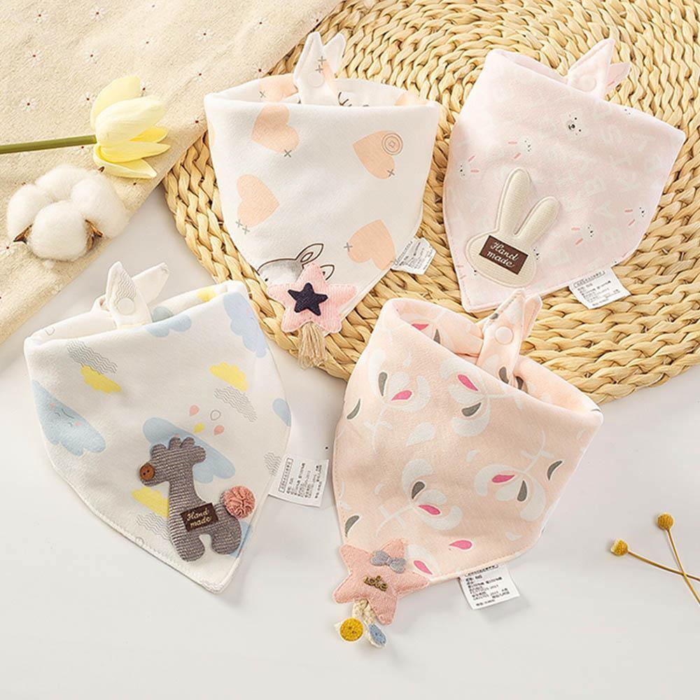 Bavoirs pour bébé, bavoirs triangulaires en double coton, serviette de salive de dessin animé, tablier d'alimentation pour bébés garçons et filles, bavoir en coton pour enfants