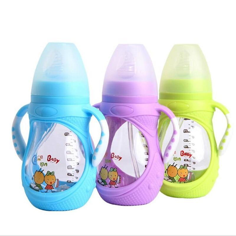 Biberon en verre avec tétine en silicone pour bébé