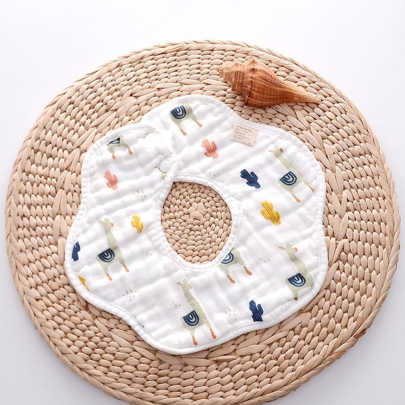 Bavoir unisexe 360° en gaze 8 épaisseurs pour bébé et enfant, serviette anti-bave pour nouveau-né et nourrisson