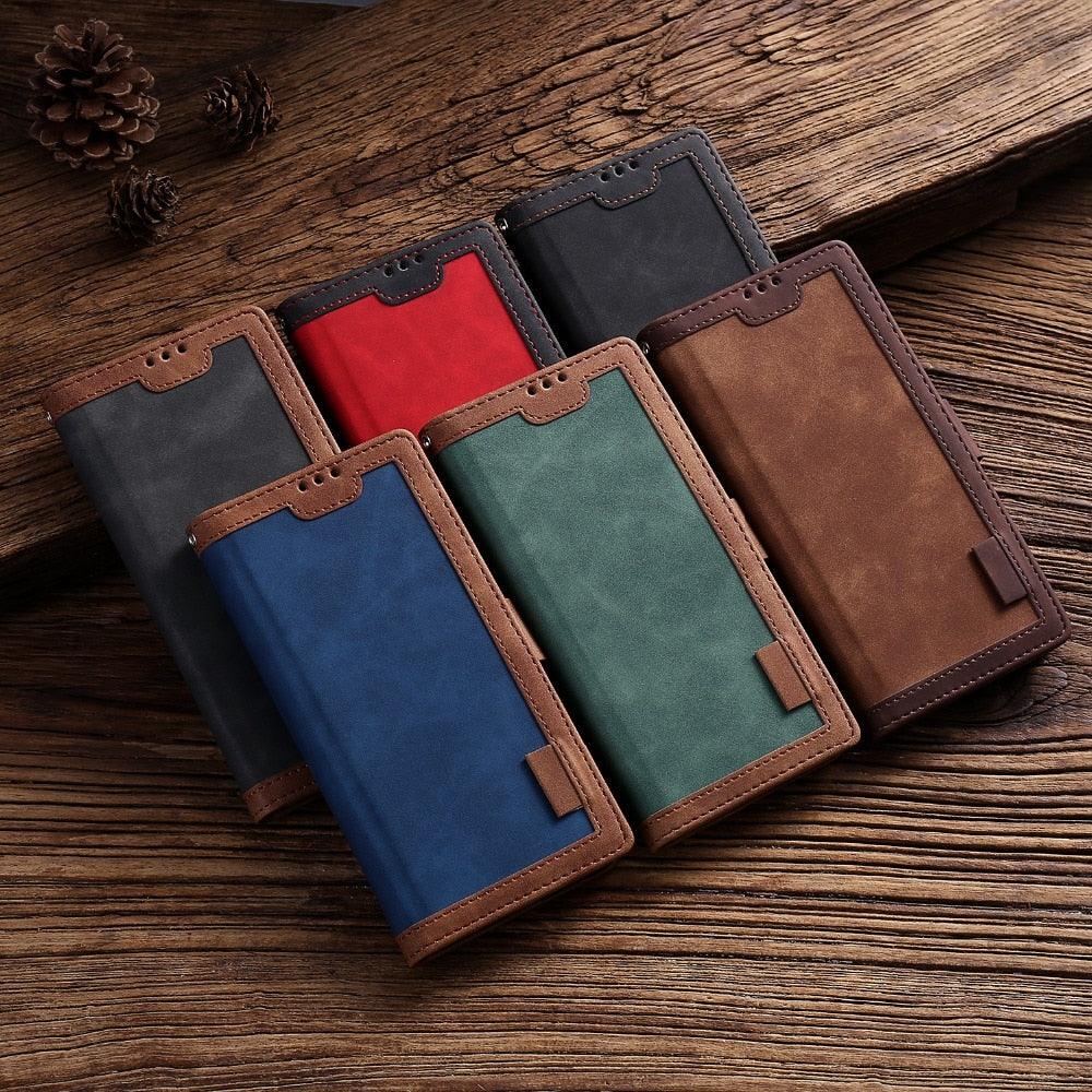 Étui portefeuille de luxe en cuir magnétique à rabat pour iPhone 14 13 12 Mini 11 Pro SE, avec porte-cartes, béquille, fentes pour cartes et argent, protection intégrale à 360°