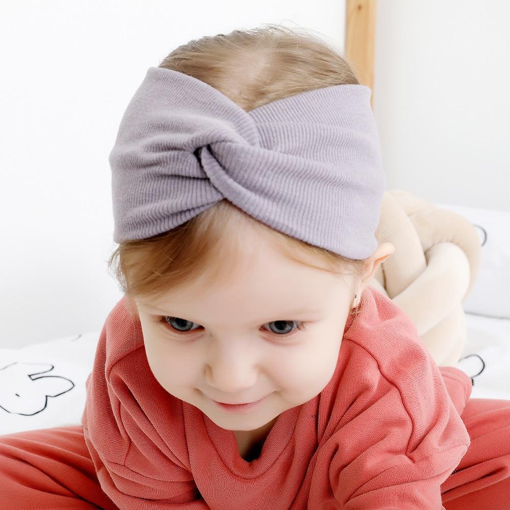 Bandeau Fille Torsadé Noué Doux Élastique Bébé Fille Doux Élastique Turban Bandeau Fille Nouvelle Tendance Hiver Automne