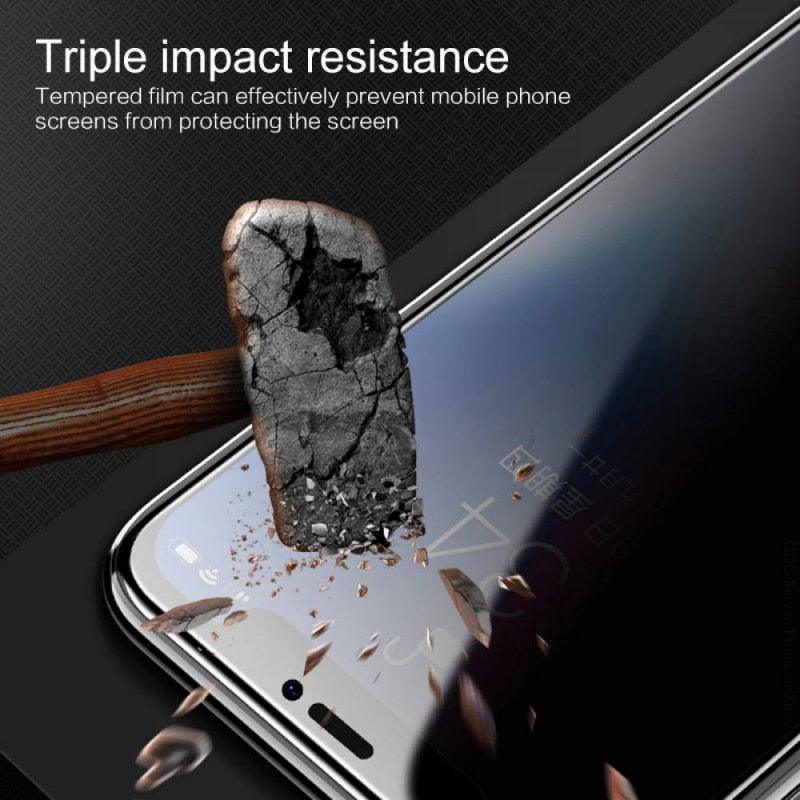 Verre de protection anti-espion pour iPhone 13 12 11 Pro Max 12mini Protecteur d'écran pour iPhone 6 14 7 8 Plus X Xr Xs Max Verre de confidentialité Verre mat Protection d'écran noire pour iPhone