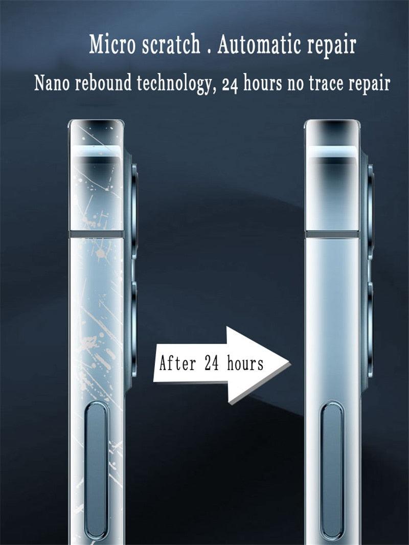 Film de protection de contour 2 pièces pour iPhone 14 13 Pro Max 11Pro XR XS, film latéral de téléphone transparent HD, protection latérale ultra-fine en verre trempé pour iPhone