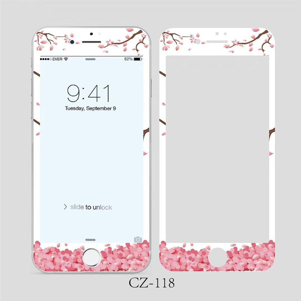Verre trempé incurvé 3D pour iPhone 6 6s 7 8 Plus, motif fleurs tendance, protecteur d'écran, film de protection, protecteur d'écran en verre trempé conçu pour iPhone
