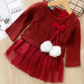 Bébé Fille   Mignonne Robe avec Boule Fluffy Design Unique Cadeau Parfait pour Petites Filles