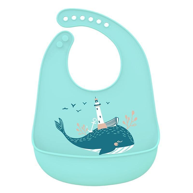Bavoirs en silicone imperméables pour bébé, serviette de salive réglable, motif animal, bandana en tissu doux, bavoir de dessin animé pour enfants