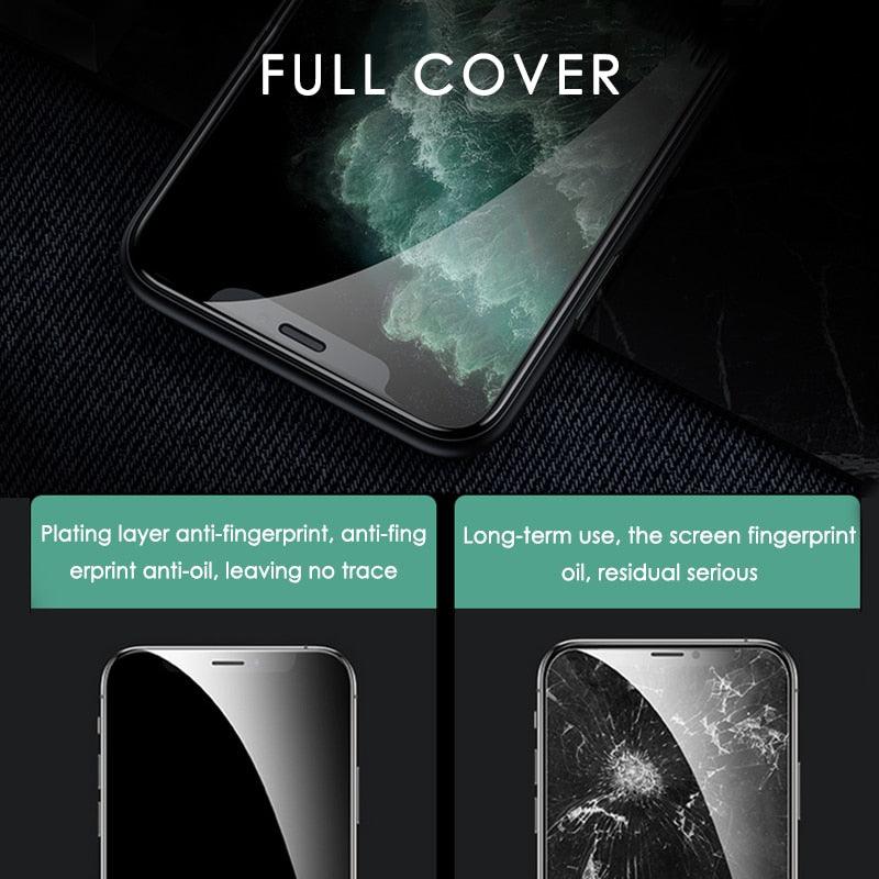 3 coques de protection intégrales en verre pour iPhone 11, 12, 13, 14 Pro Max, protection d'écran pour iPhone X, Xr, Xs Max, 7, 8, 6s Plus, Se, en verre, bord à bord, couverture complète de l'écran