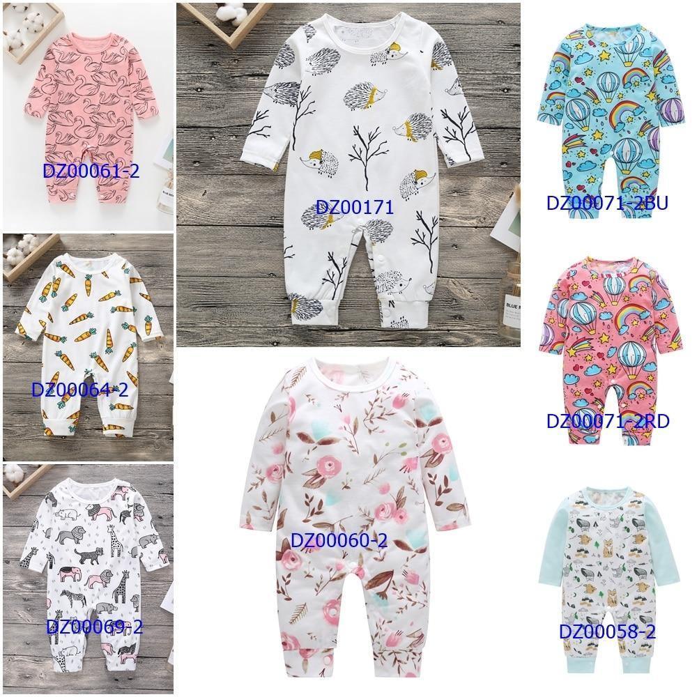 Grenouillère bébé garçons filles barboteuse florale dinosaure voiture imprimée manches longues coton barboteuse combinaison enfant pour enfants