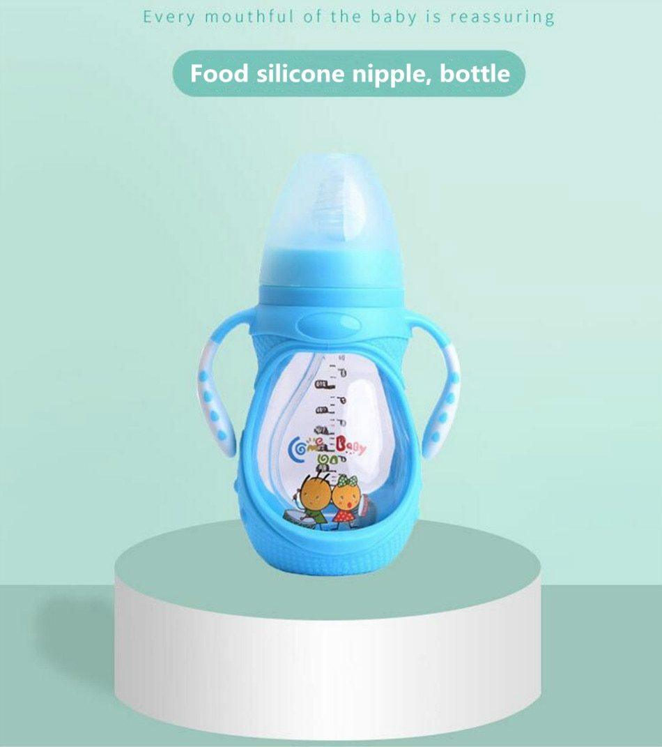 Biberon en verre avec tétine en silicone pour bébé