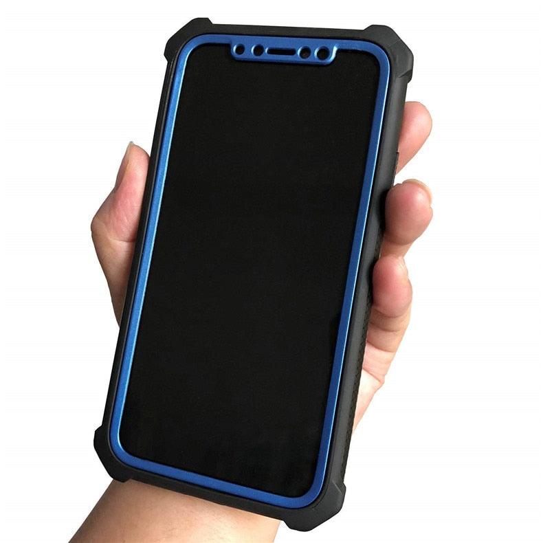 Coque de téléphone antichoc robuste pour iPhone 14 13 12 Coque arrière souple transparente Étui pare-chocs transparent intégral avec protection d'écran intégrée pour iPhone
