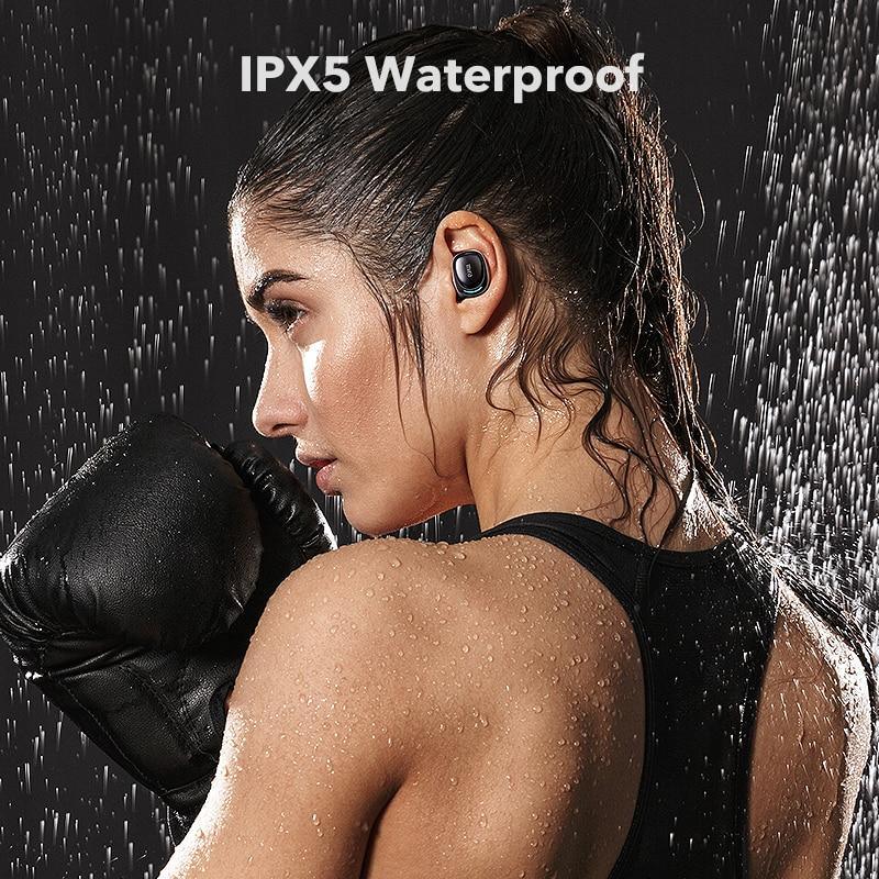 Écouteurs de luxe sans fil Bluetooth avec contrôle tactile, casque stéréo sans fil pour smartphones Android et iOS avec boîtier de charge.