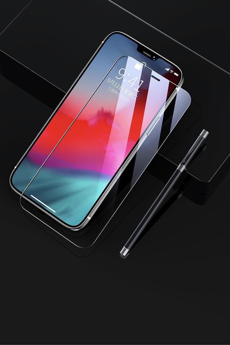 3-en-1 Lot de 2 films de protection d'écran en verre trempé pour iPhone 12 11 Pro Max Mini, Protection Avant + Arrière + Objectif pour iPhone 13 Pro Max - Film en verre trempé de qualité supérieure - Clarté HD - Anti-traces de doigts/rayures pour iPhone