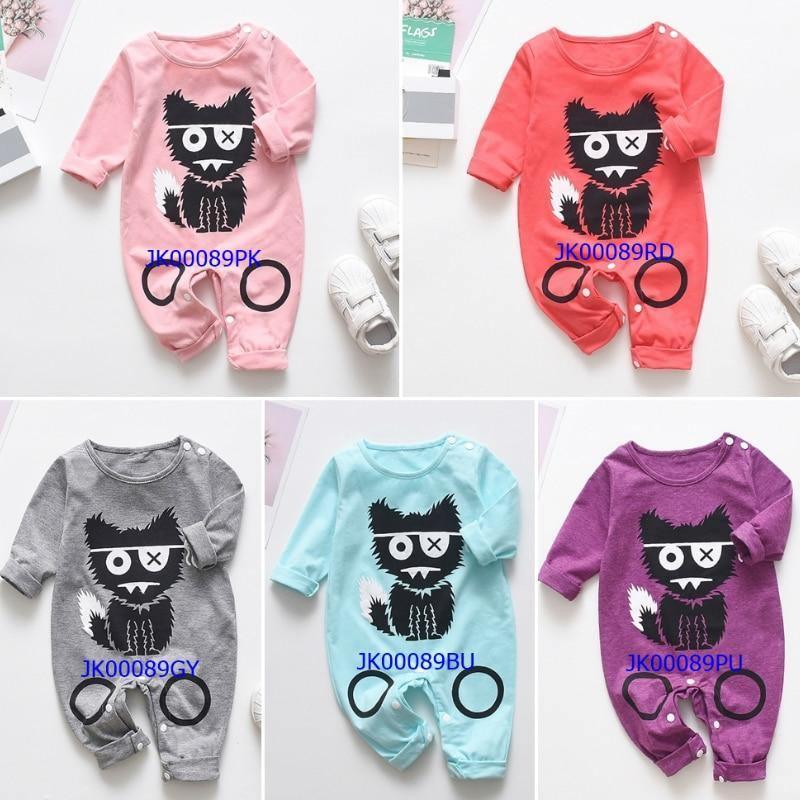 Barboteuse d'hiver en coton à manches longues pour bébés garçons et filles avec motif de chat moderne et cœur, combinaison pour enfants