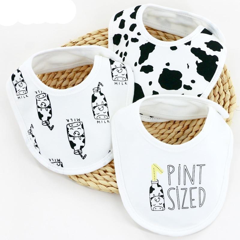Bavettes bandanas pour bébé Moder, lot de 3 en coton, motifs triangulaires variés pour bébés garçons et filles