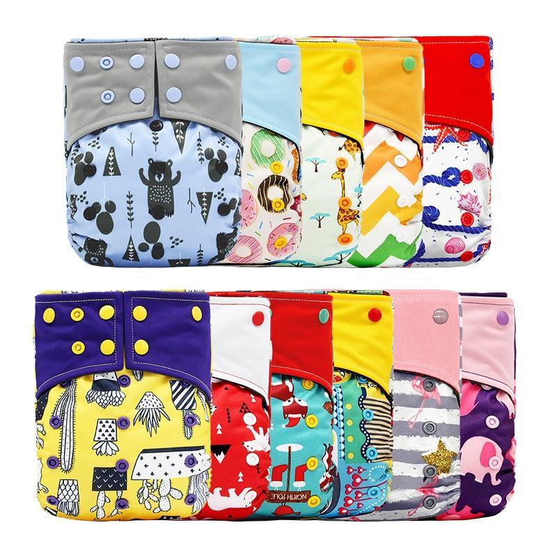 Couches Lavables Bébé Réutilisables Réglables Couverture de Couche à Poche Taille Unique Couches Réutilisables Coton Motif Imprimé Tendance Moderne pour Usages Illimités