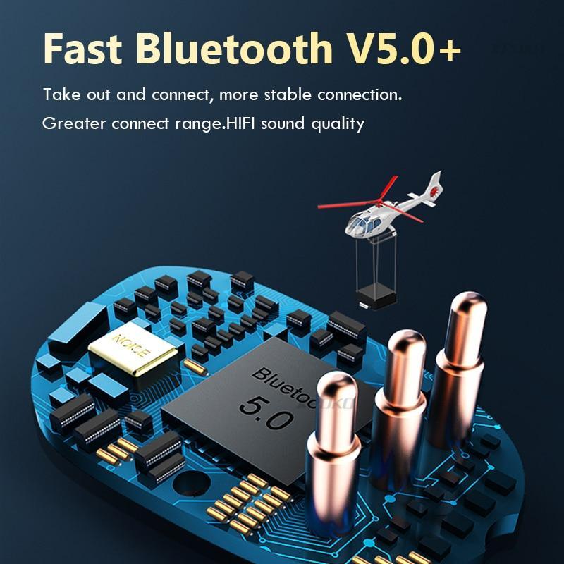 Écouteurs sans fil STEVVEX Casque Bluetooth 5.0 avec micro Écouteurs de sport étanches Commande tactile Mini-écouteurs intra-auriculaires pour la musique