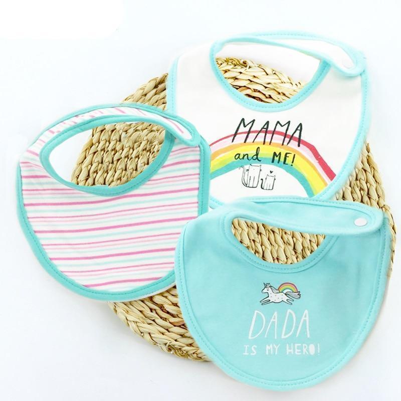 Bavettes bandanas pour bébé Moder, lot de 3 en coton, motifs triangulaires variés pour bébés garçons et filles