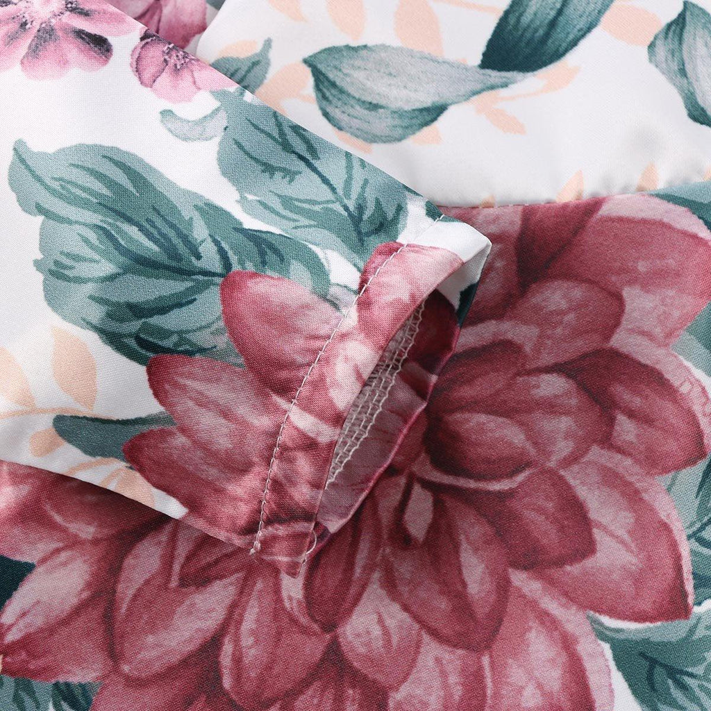 Bébé Fille Nouveau-né Robe Florale Enfants avec Robe Manches Longues + Bandeau Tenues Ensemble Vêtements Robe Moderne pour Filles