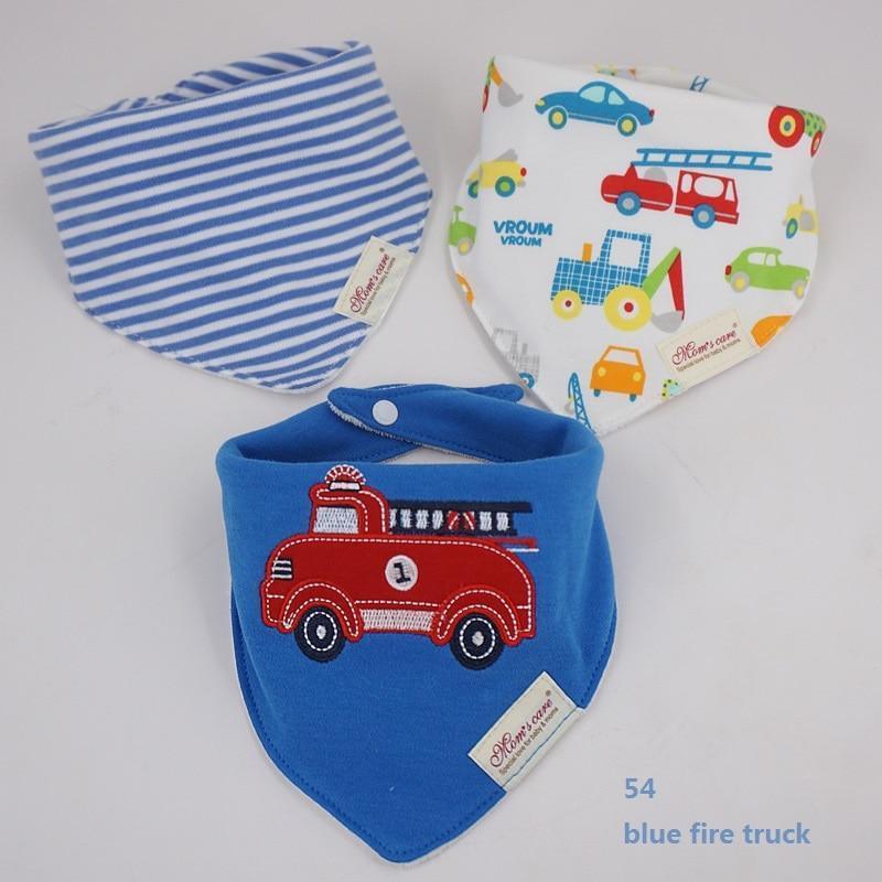 Bavettes bandanas pour bébé Moder, lot de 3 en coton, motifs triangulaires variés pour bébés garçons et filles