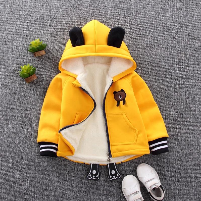 Manteau d'hiver chaud en coton pour bébés, vêtements d'extérieur pour enfants, veste pour nouveau-nés, vêtements pour garçons et filles, motif ours, pour la saison automne et hiver