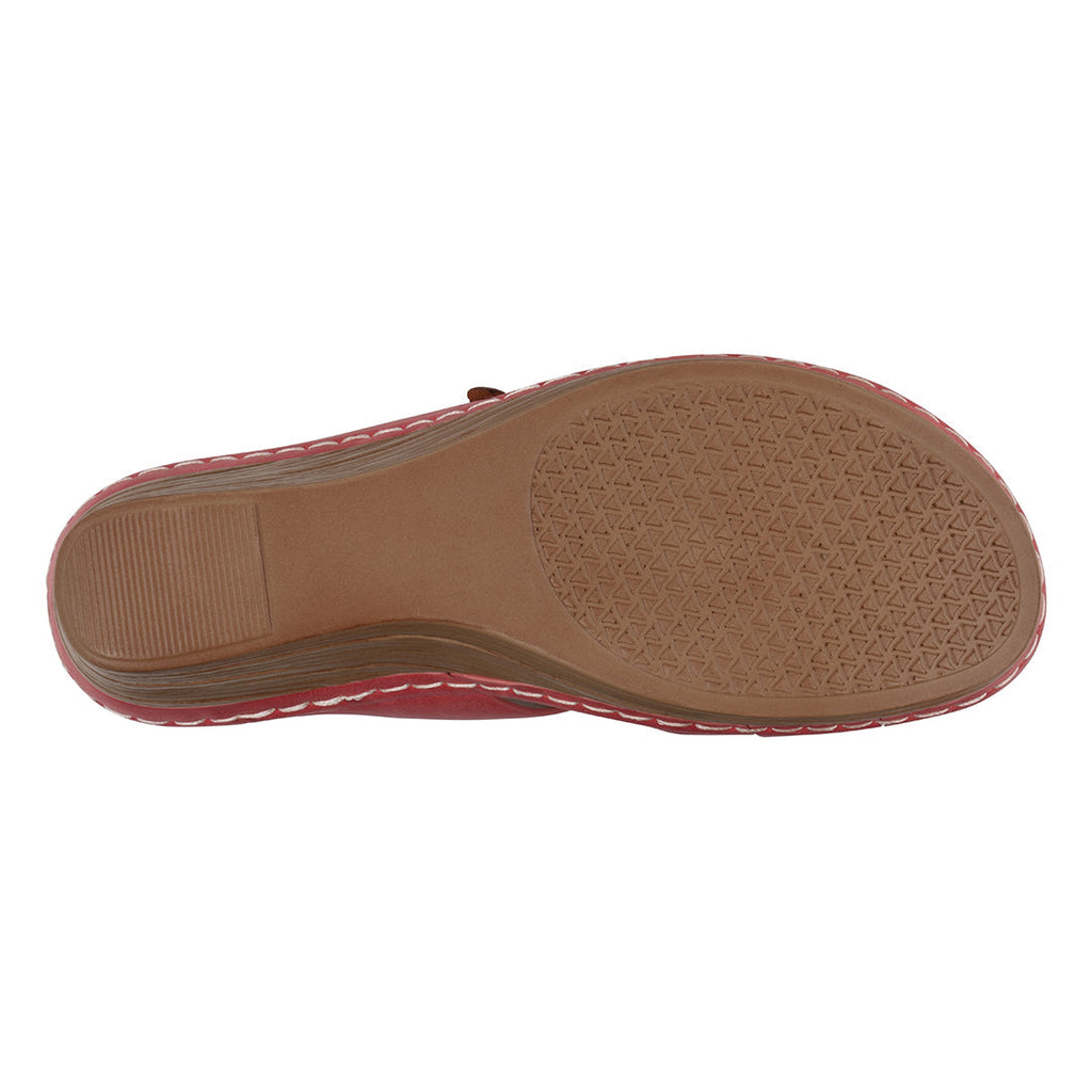 Women's Halia Red Floral Wedge Sandals