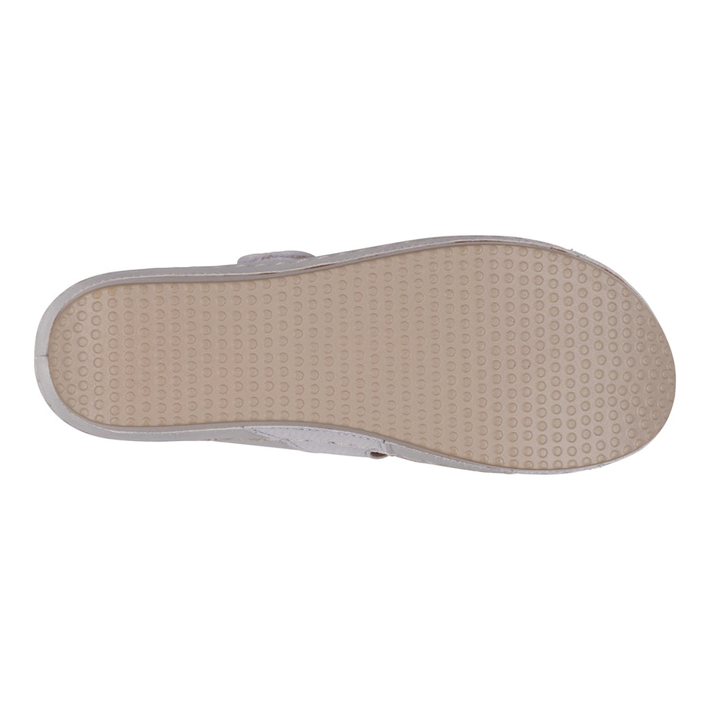 Sandales compensées blanches bicolores à double bride velcro Havana