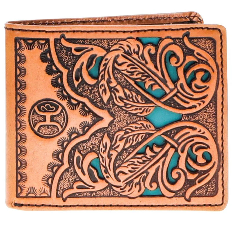 Portefeuille Plaid pour hommes HOOey "Phoenix" (tan/turquoise)