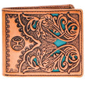 Portefeuille Plaid pour hommes HOOey "Phoenix" (tan/turquoise)