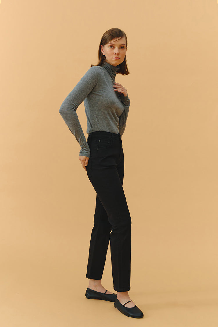 Jean Two Shots High Rise Straight Crop HJ013