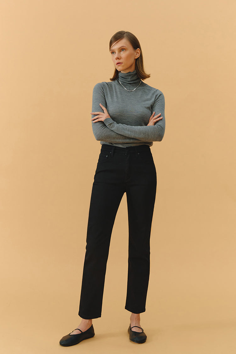 Jean Two Shots High Rise Straight Crop HJ013
