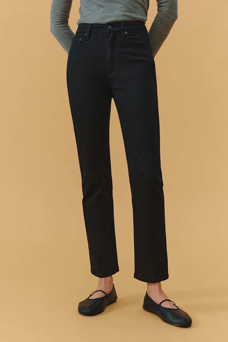 Jean Two Shots High Rise Straight Crop HJ013