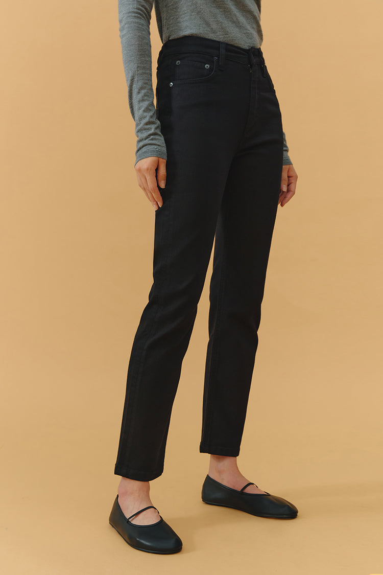 Jean Two Shots High Rise Straight Crop HJ013