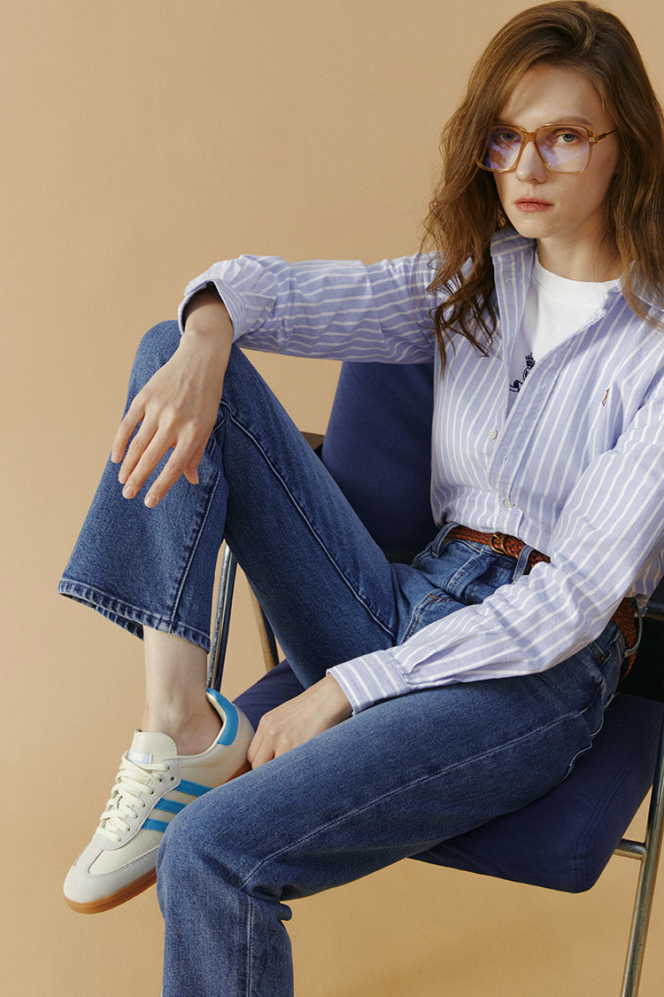 Jean Chelsea High Rise Straight Crop HJ005
