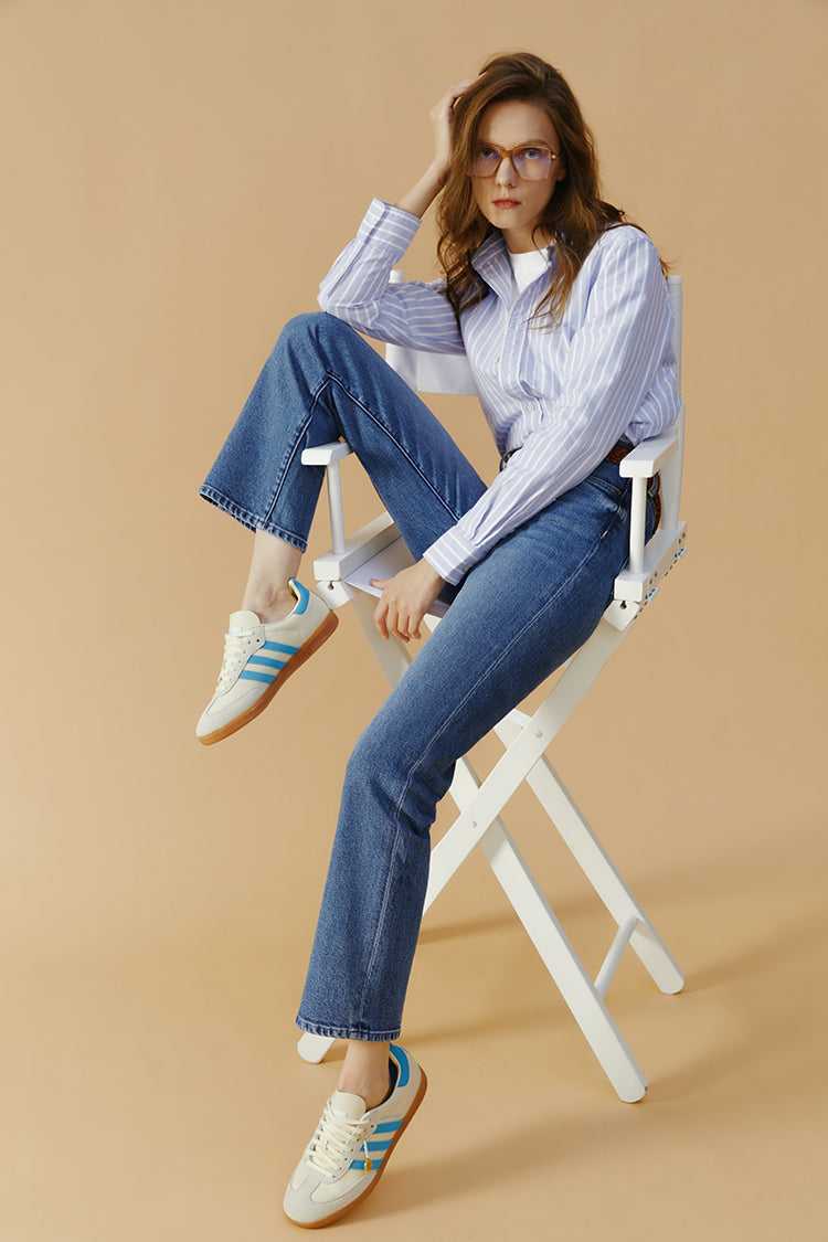 Jean Chelsea High Rise Straight Crop HJ005
