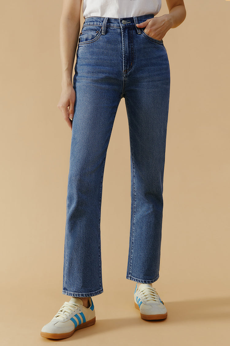 Jean Chelsea High Rise Straight Crop HJ005