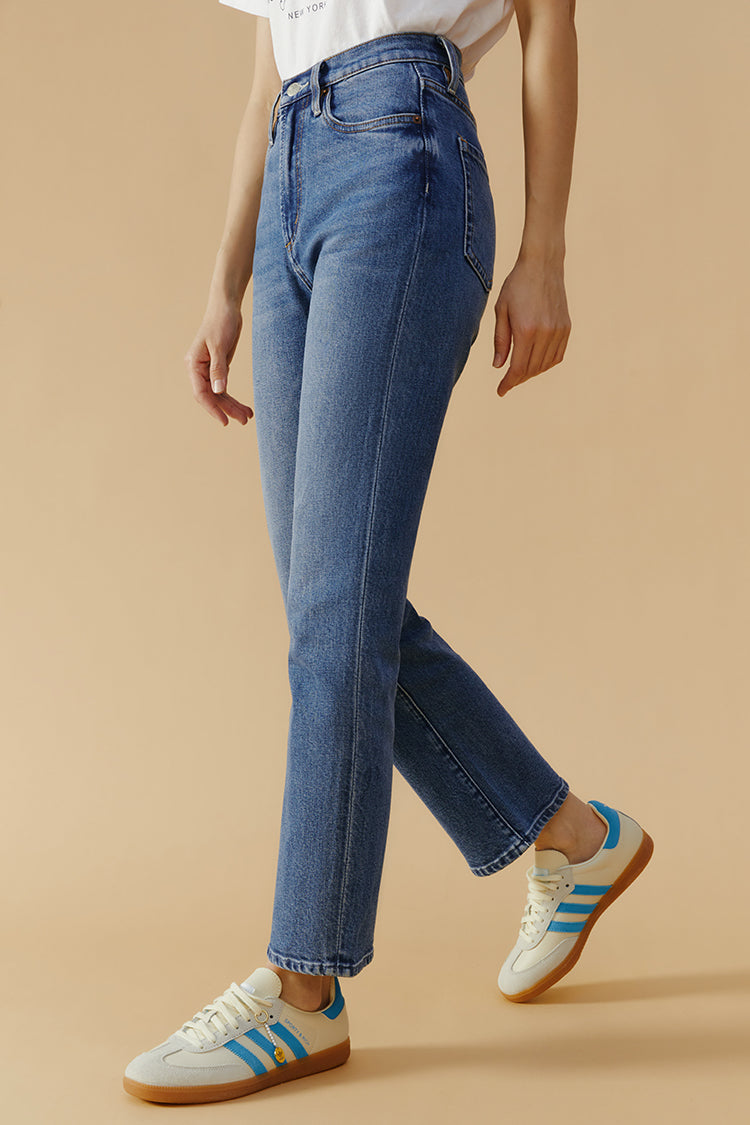 Jean Chelsea High Rise Straight Crop HJ005