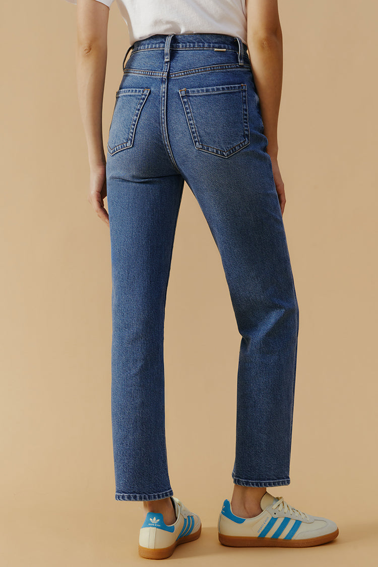 Jean Chelsea High Rise Straight Crop HJ005