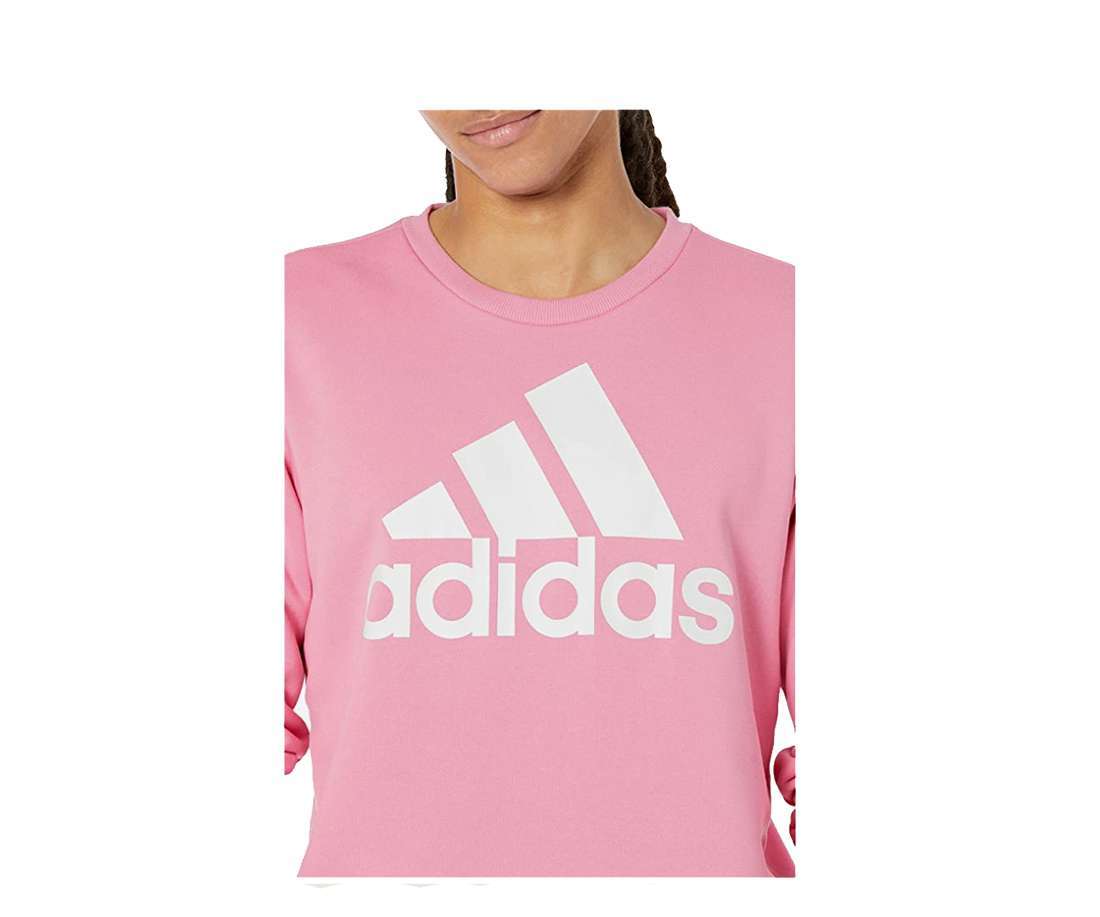 Sweat-shirt polaire Adidas Essentials grande logo pour homme - Rose bonheur